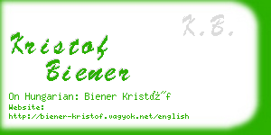 kristof biener business card